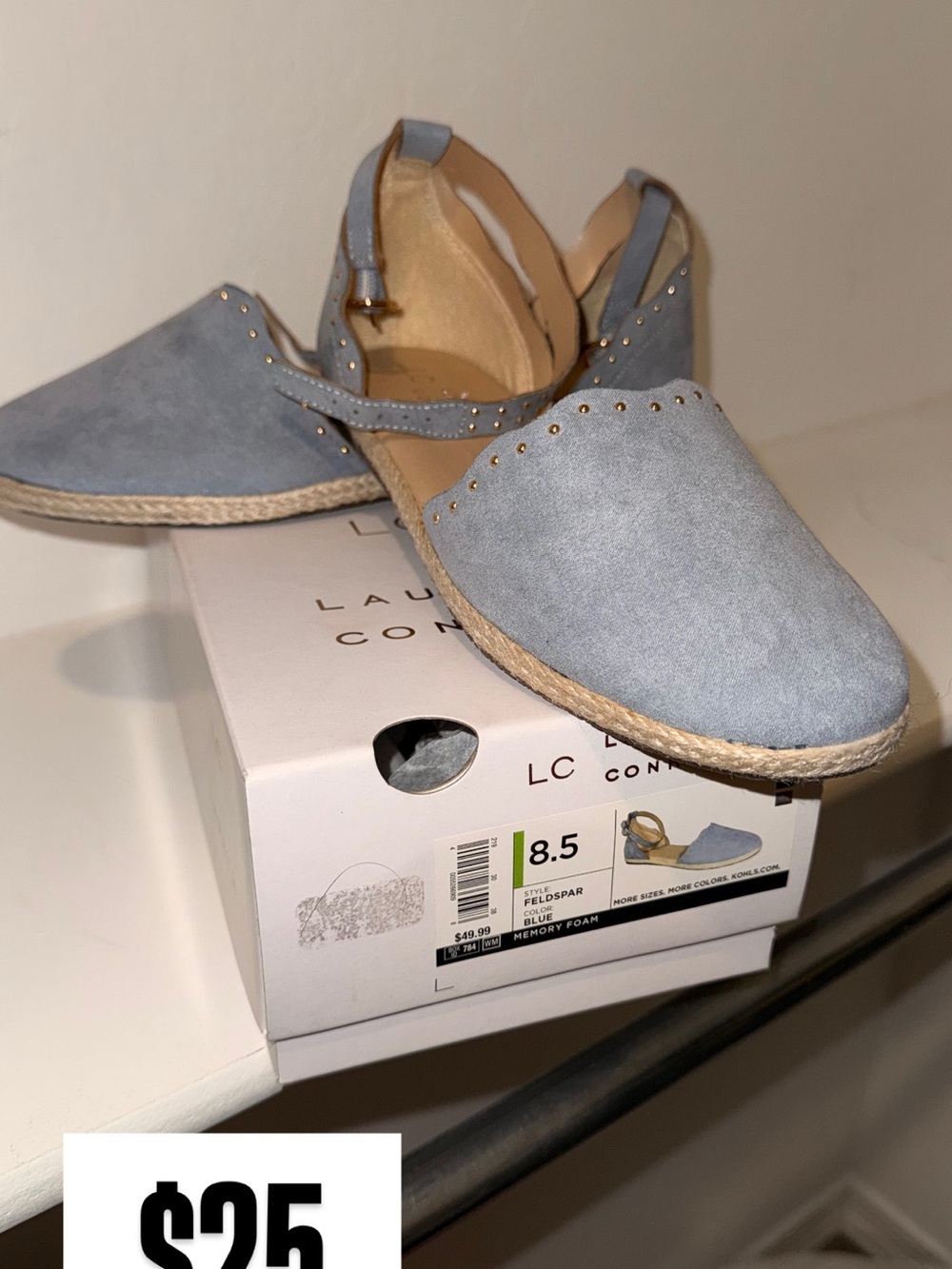 LC Lauren Conrad Powder Blue Studded Espadrille Slingbacks